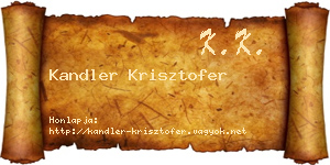 Kandler Krisztofer névjegykártya
